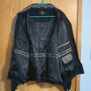 Vintage Men's Black and Tan Lightweight Jacket